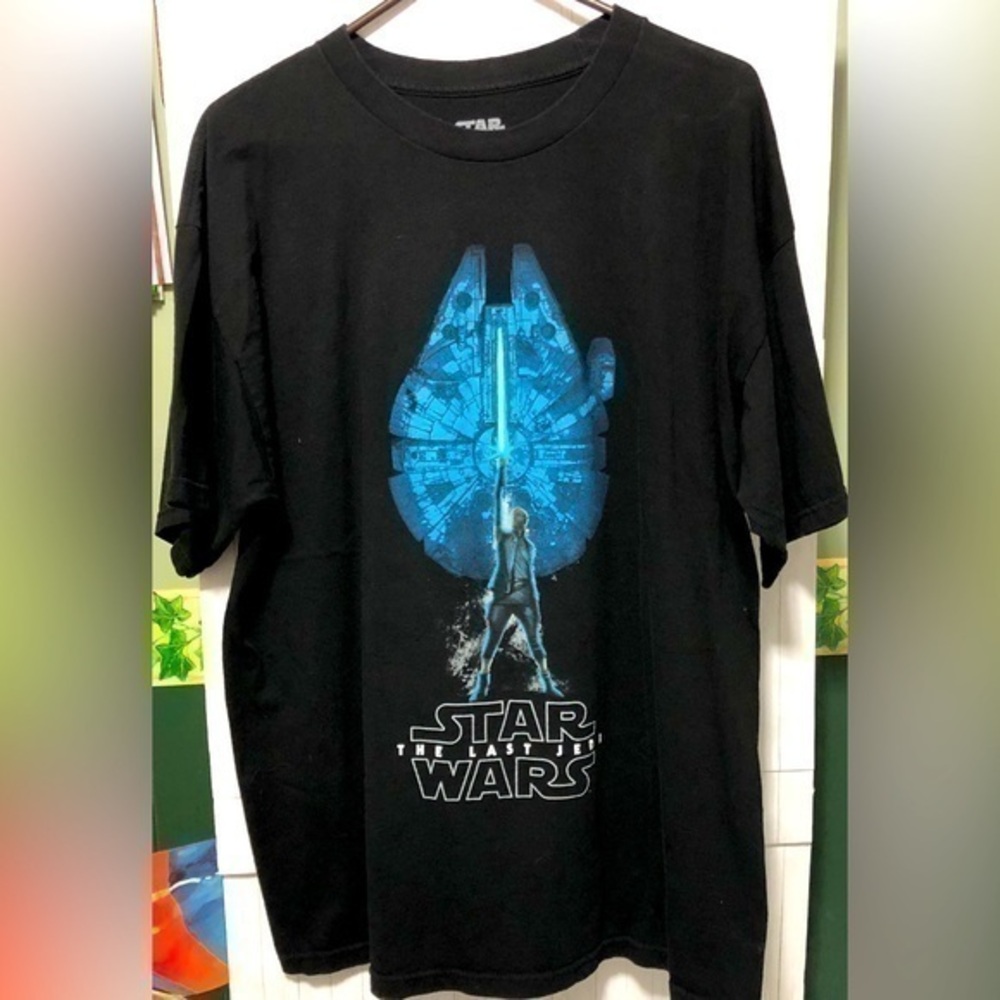 ♈️ Star Wars Last Jedi Rey & Millennium Falcon Schematic T-Shirt
